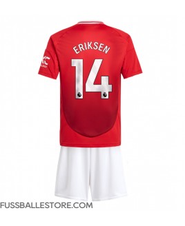Günstige Manchester United Christian Eriksen #14 Heimtrikotsatz Kinder 2024-25 Kurzarm (+ Kurze Hosen)